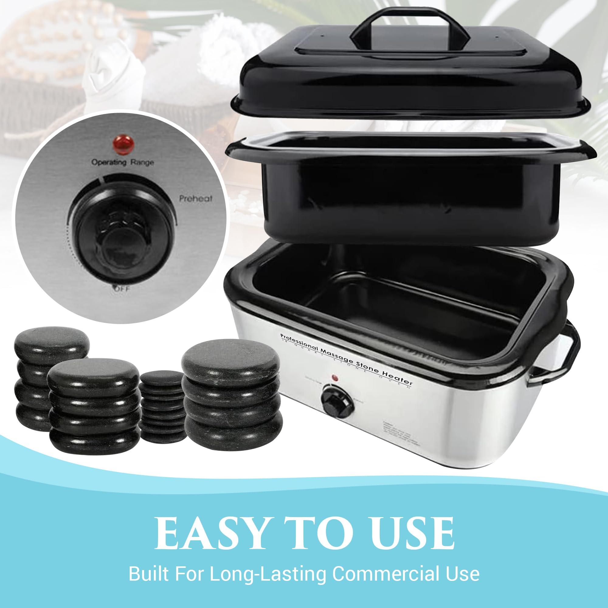 NRG NRG Professional Hot Stone Warmer for Massage Therapy, 18 Quart - Hot Stone Heater Hot Stones Warmer Massage Stone Heater Massage Stone Warmer Massage Accessories - Adjustable Temperature Control