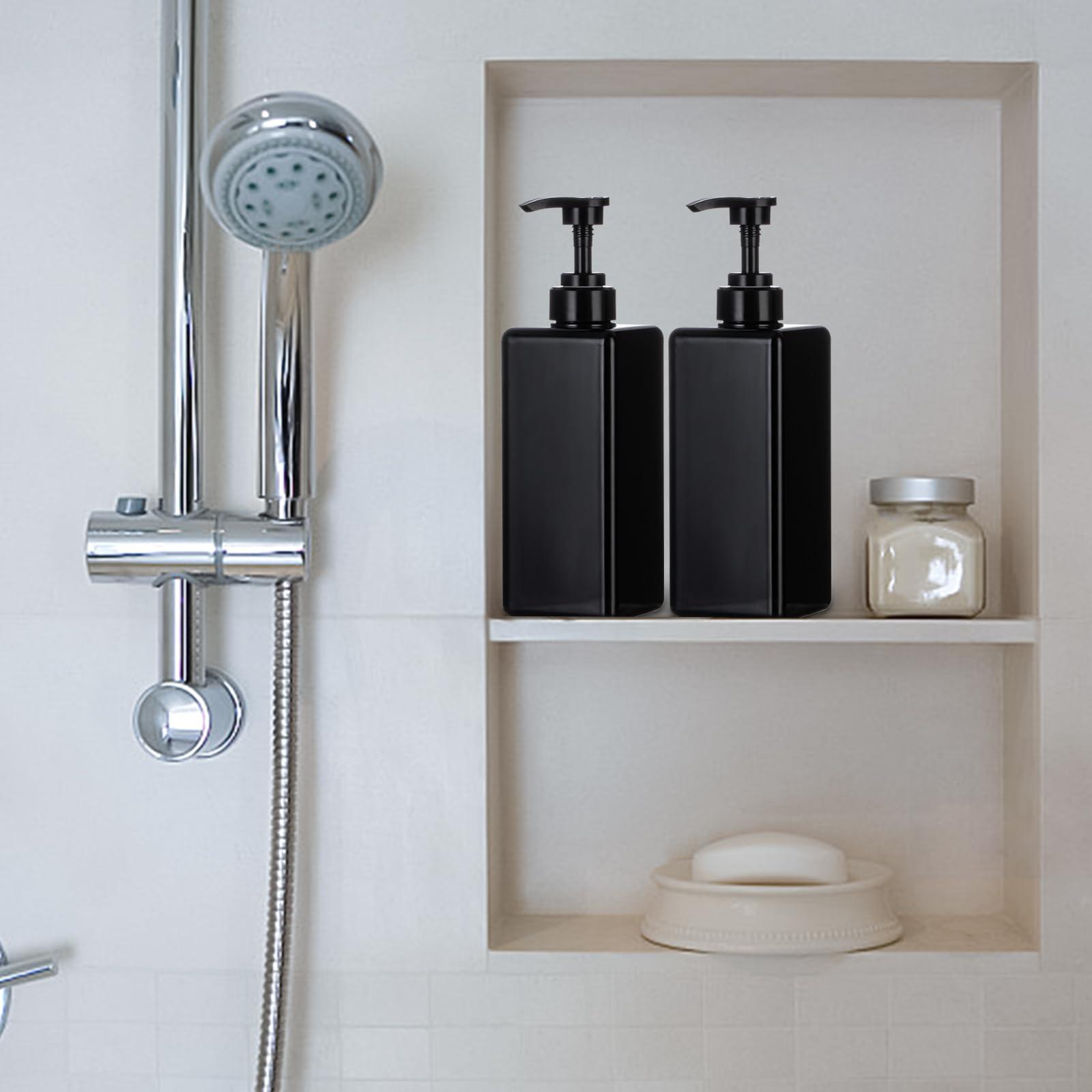 Yebeauty Yebeauty Pump Bottle Dispenser, 22oz 650ml Empty Plastic Shampoo Pump Dispenser Shower Soap Dispenser Refillable Liquid Containers for Conditioner Body Wash, Bathroom Kitchen, 2 Pack Black