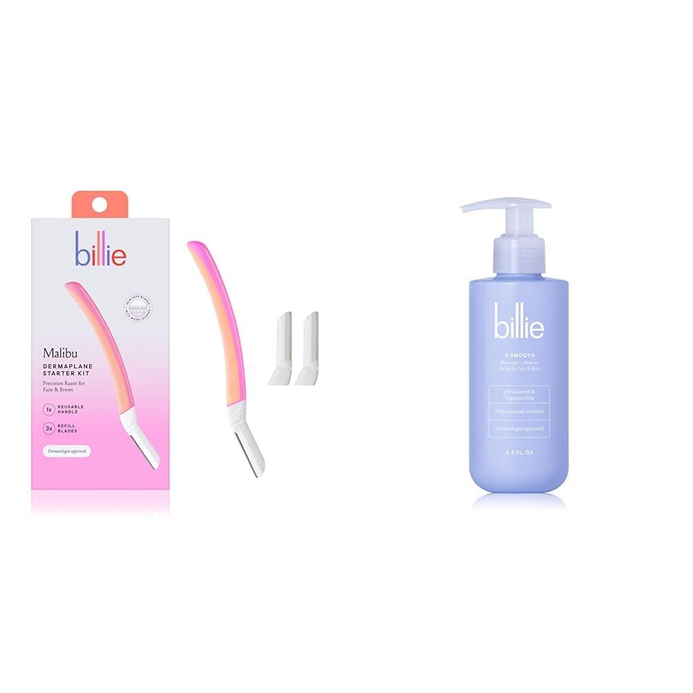 Billie Billie Dermaplane Starter Kit + V Smooth Shave Gel & Cleanser for Pubic Hair & Skin - 6.5 oz.