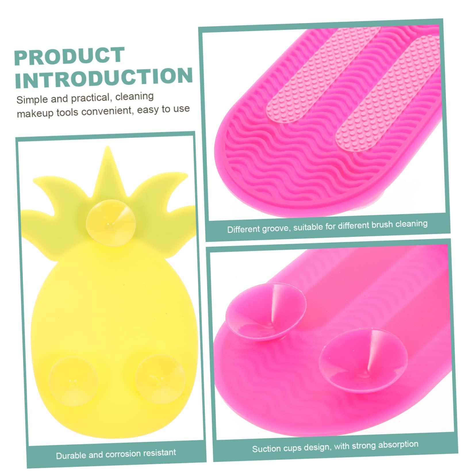 FOMIYES 2pcs Silicone Scrub Pad Makeup Cleaner Beauty Cleaning Mat Beauty Brush Cleaning Pad Brush Washing Mat Brush Cleaning Tool Makeup Brush Cleaner Mat Makeup Brush Cleaning Pad