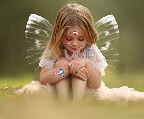RYAOLFLY Fourth of July Tattoos sticker Temporary Tattoo Body Face Art Waterproof America, Red Blue Party Tattoos for Parade favors patriotic Decoration for Independence Day Labor Day Arm Waist(10 Sheet)