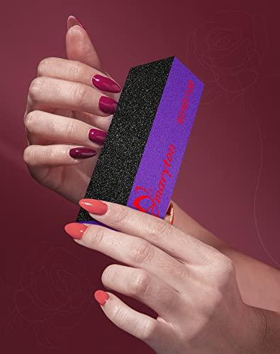 MARYTON Maryton Nail Buffer Sanding Block Polisher Buffing File 60/100 Grit for Acrylic Nail Art Kit Manicure Tools 10 PCS (Black Purple)