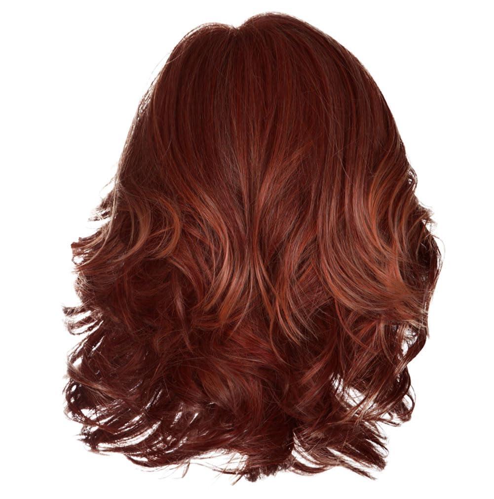 Hair u wear Raquel Welch Flip The Script Mid-Length Layered Wig With Lace Front and Memory Cap lll, Average Cap Size, RL33/35 Deepest Ruby