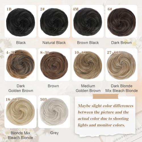 HANYUDIE HANYUDIE Space Buns Hair Pieces 2PCS Claw Clip in Hair Bun Mini Bun Hair Scrunchies Extension for Women Girls 18/613