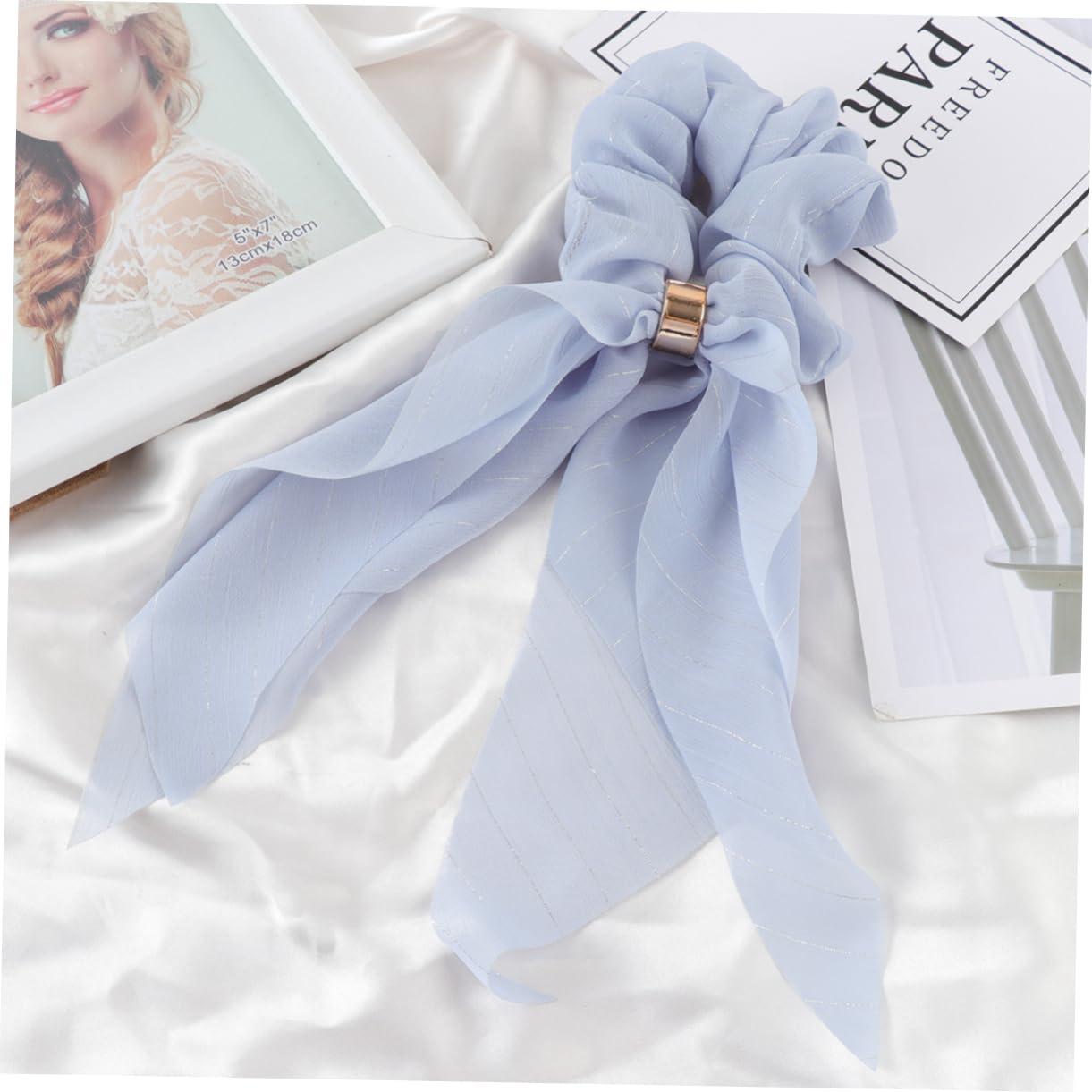 Beatifufu Beatifufu Ponytail Holder Hair Ribbons Hair Ties Long Hair Ring Cloth Hair Tie Hair Rope Girl Hair Tie Blue