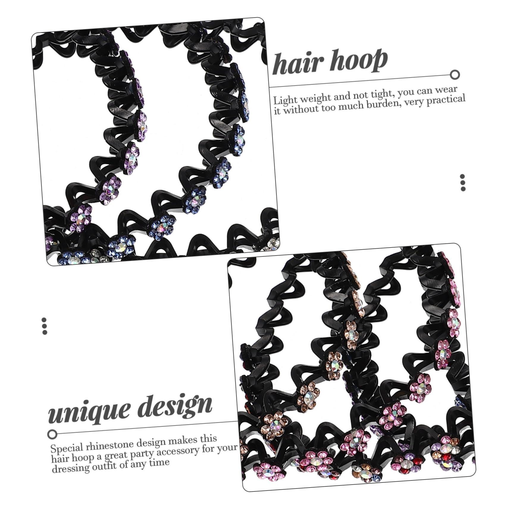 NOLITOY NOLITOY Vintage Rhinestone Flower Headband Fashion Girl Hair Accessories Daily Headdress for Women