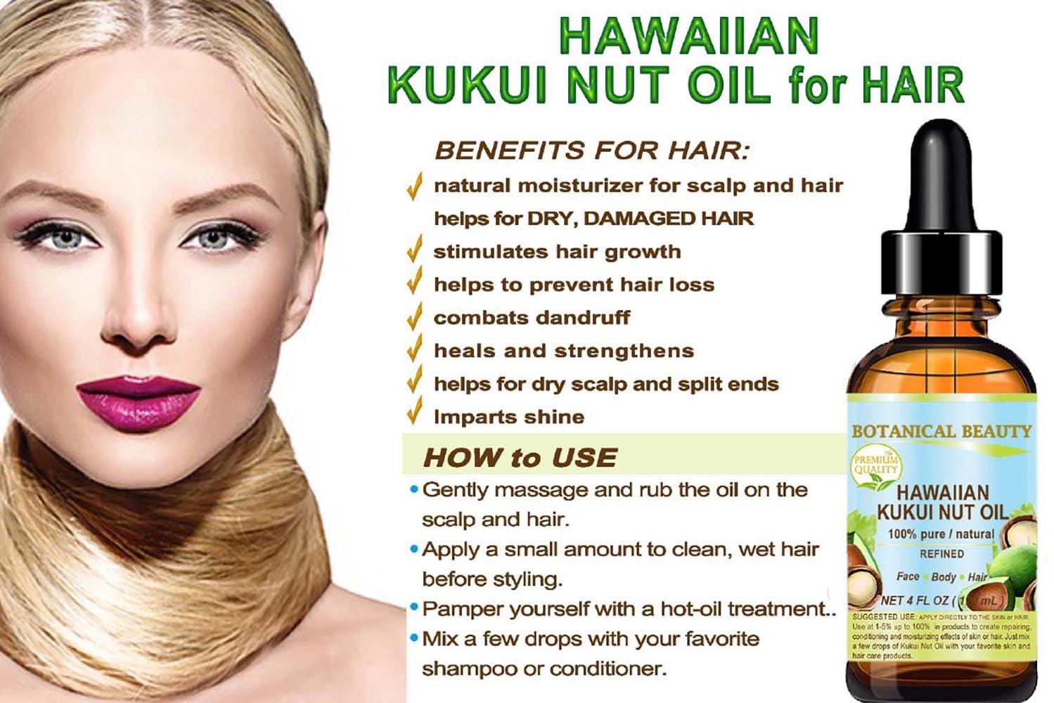 Botanical Beauty KUKUI NUT OIL 100% Pure Natural Virgin Unrefined Cold-Pressed Carrier Oil 1 Fl oz 30 ml for Face, Skin, Body, Hair, Lip, Nails. Rich in Vitamin E by Botanical Beauty