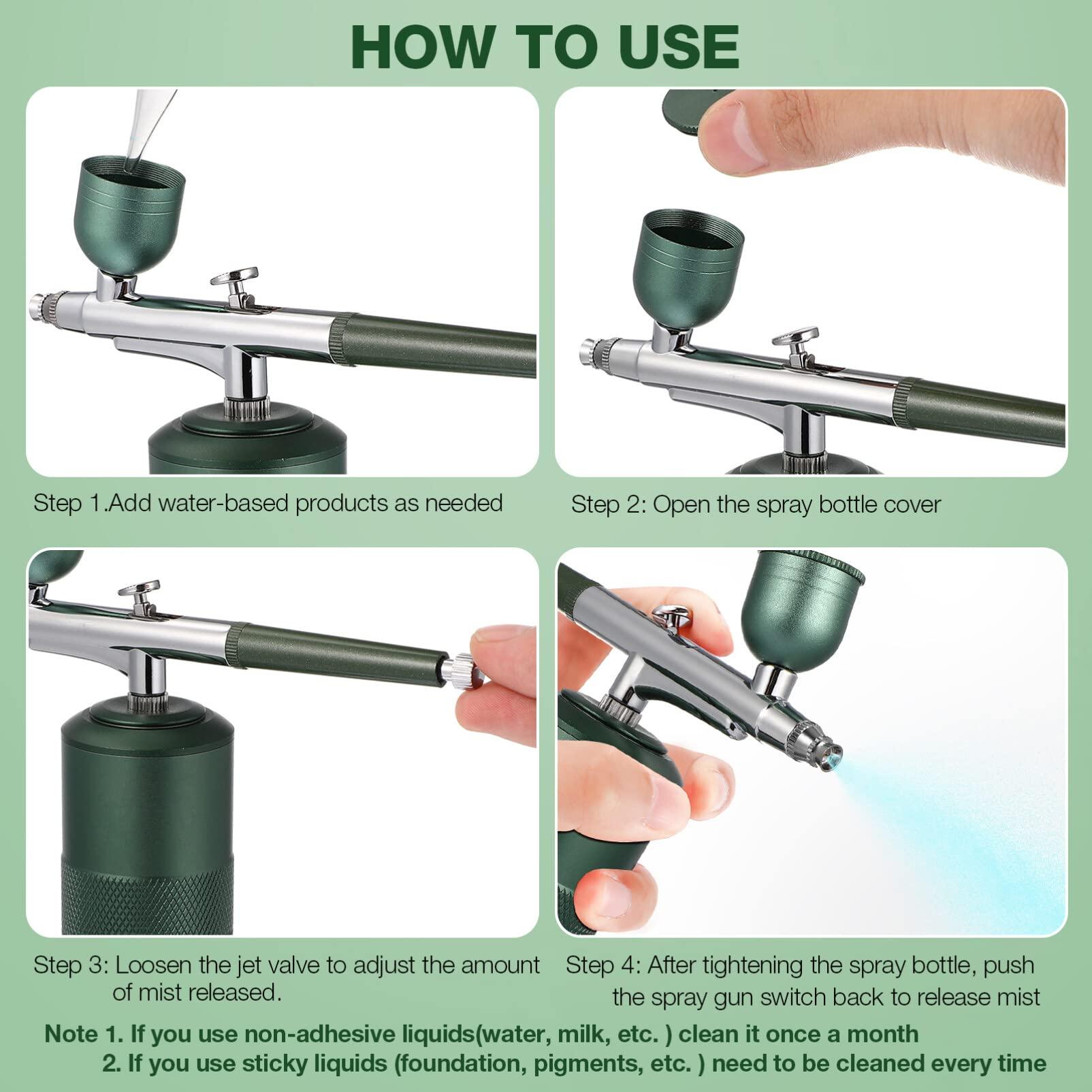 EXCEART EXCEART Charging Airbrush Kit Mini Airbrush Machine Compressor Spray for Makeup Nail Art