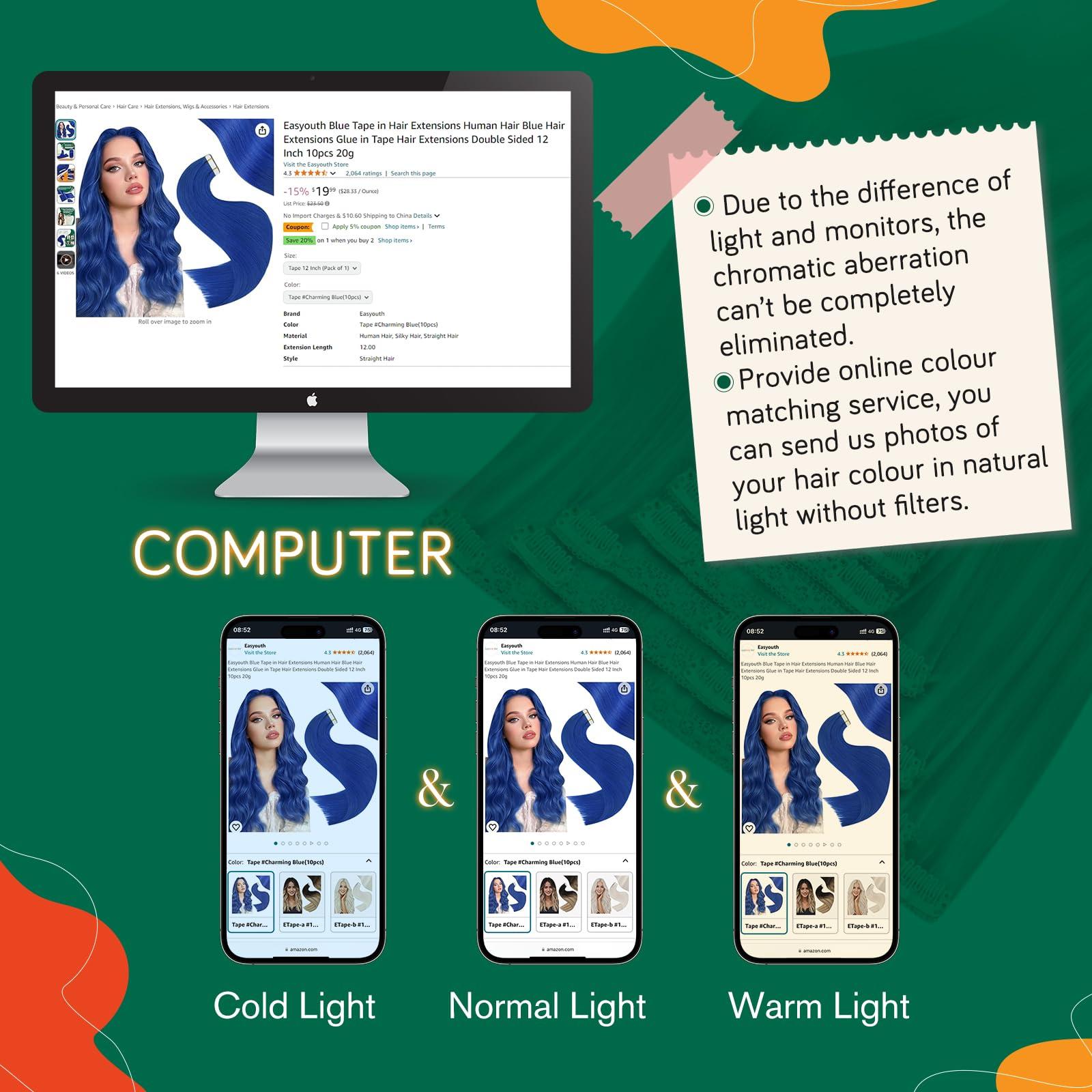 Easyouth Easyouth Tape in Hair Extensions Human Hair Red Tape in Extensions Remy Human Hair Red Hair Extensions Tape in for Fashion Women 14Inch 40g 20pcs