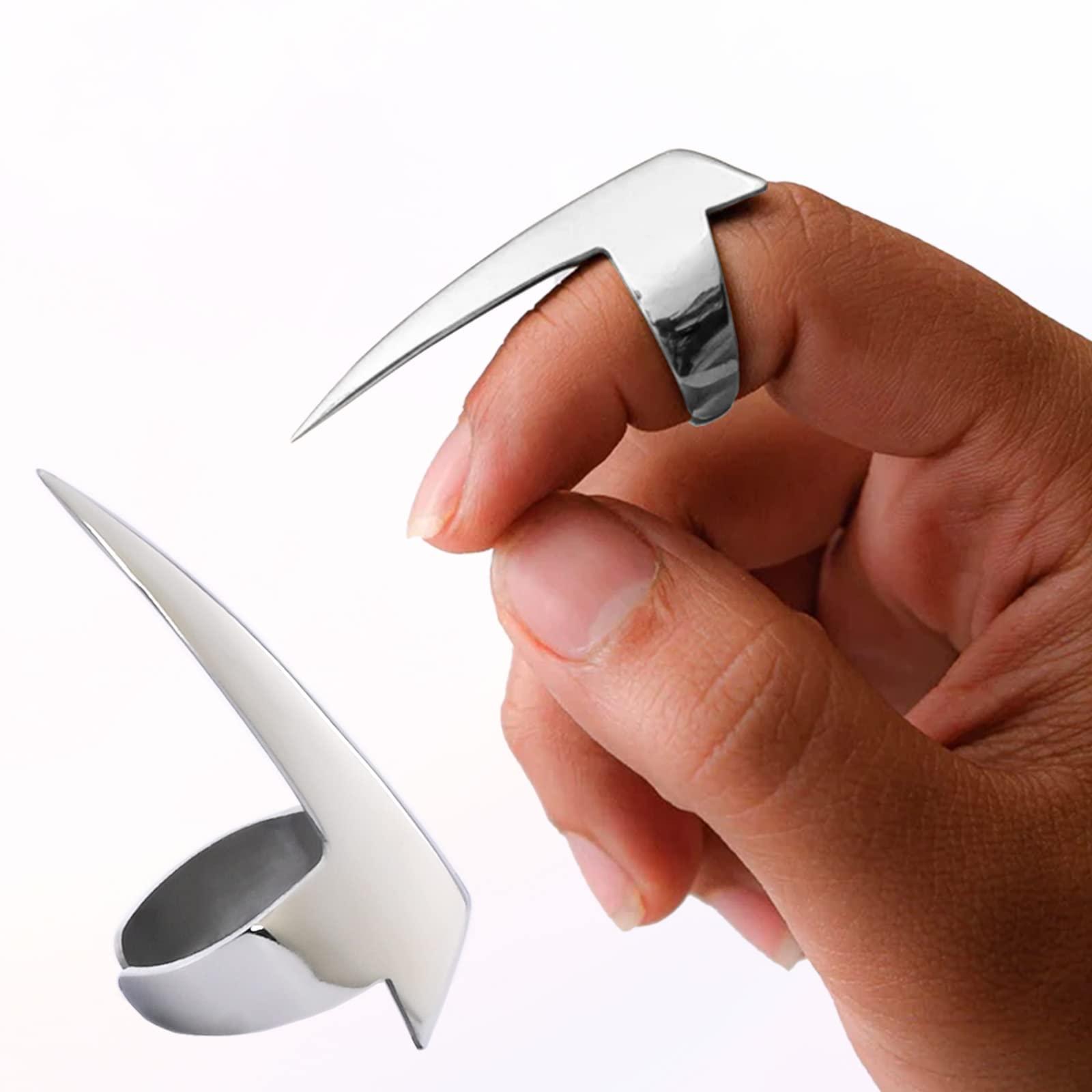 My Hair Tools My Hair Tools Hair Parting & Sectioning Ring - Stainless Steel Finger Braiding Hair Pick Tools Quick Installation of Human Hair Extensions Hair Styling Tools (Silver)