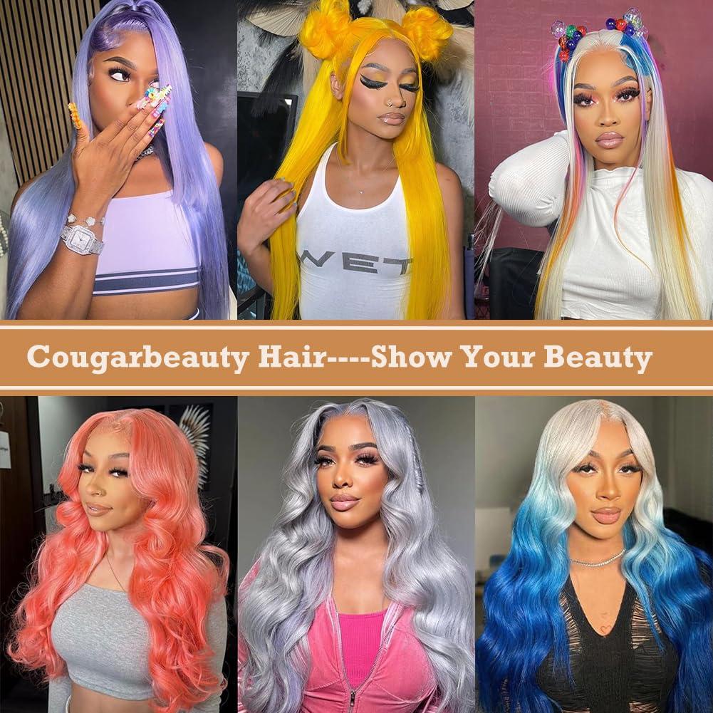 COUGARBEAUTY COUGARBEAUTY 24 Inch Lace Front Wig Human Hair Straight HD Lace Frontal Wig Human Hair 13x6 200 Density Glueless Wigs Human Hair Pre Plucked with Baby Hair for Women Natural Black Human Hair Wig