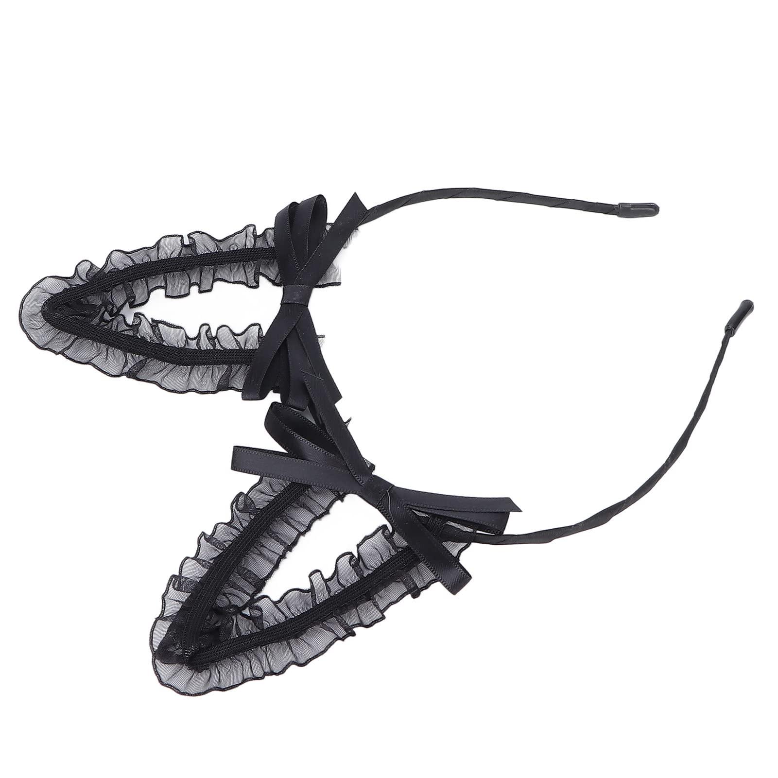 Yosoo Cat Ear Headband, Cosplay Headband Cat Ears Lace Ear Headband Women Girls Cute Bowknot Decoration Halloween Cosplay Party Hairband Trendy Headband