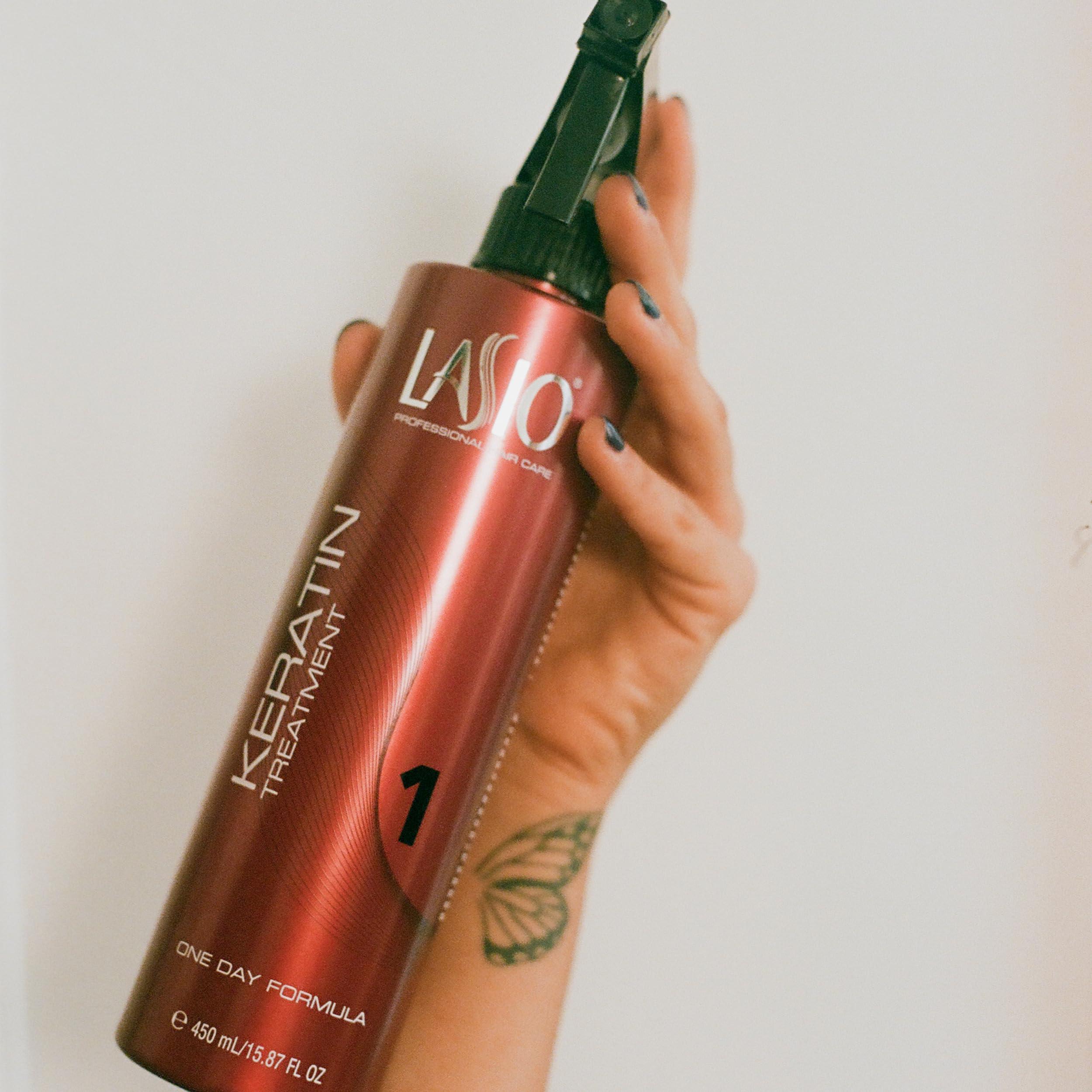 Lasio Lasio Keratin One Day Formula with Amber Extract - 15.87 Fl. Oz. - Universal Keratin Treatment for Frizz Elimination and Curl Reduction - Lightweight Conditioner for Stronger, Healthier Hair