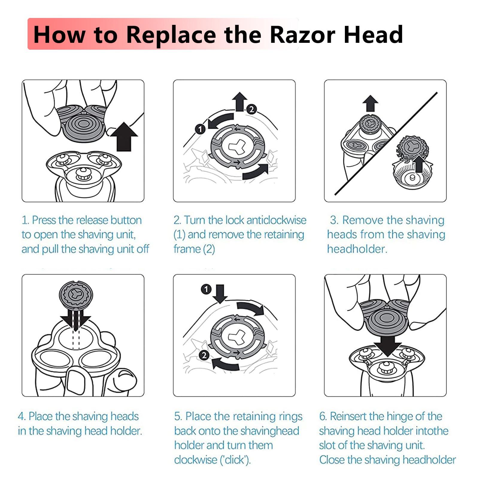 Ya-sport SH50 Compatible With Philips Norelco Replacement Heads, For Philips Norelco Series 5000 Replacement Heads,for Series Electric Shaver S5660/84,S5590/81,S5290/88,5000 Replacement Blades for HQ8 Shaver