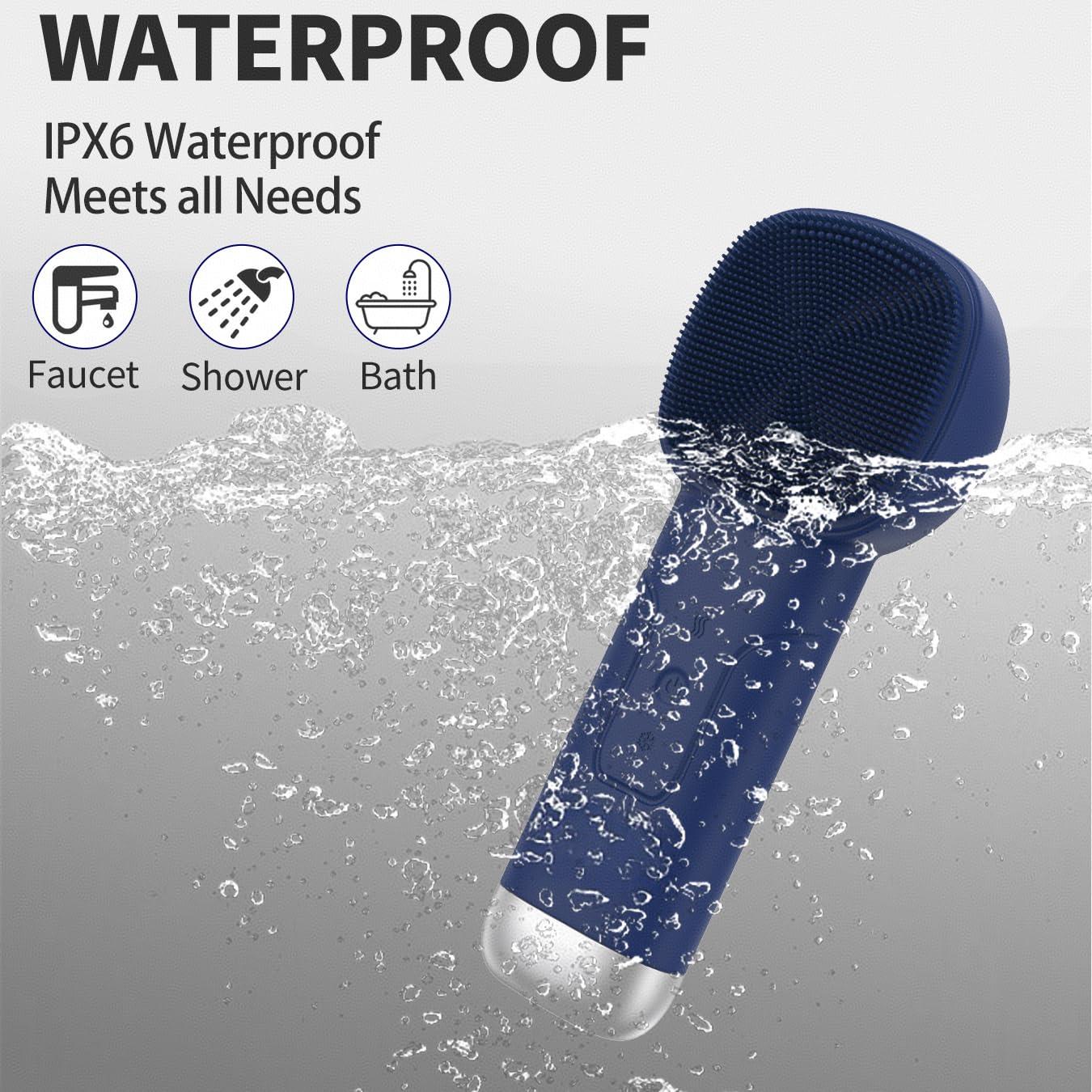 Xpomelo Facial Cleansing Brush face Scrubber Face Scrub Brush for Men & Women Rechargeable Face Brushes for Facial Electric Silicone Face Scrubber Cleanser Brush 3 Modes (Blue)