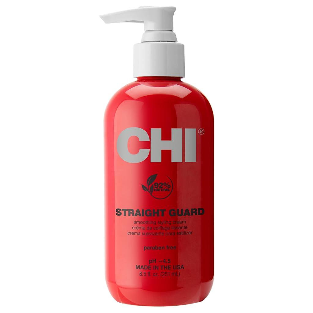 CHI CHI PRO G2 Digital Titanium Infused Ceramic 1\" Straightening Hairstyling Iron & Straight Guard Smoothing Styling Cream, 8.5 FL Oz