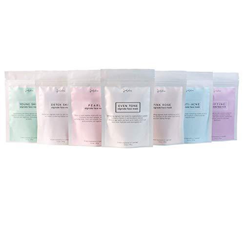 SmoRodina Cosmetics SmoRodina Young Skin Alginate Face Mask with Spirulina and Chlorella, 3 Treatments, Natural Collagen Booster, Tightens, Rejuvenates and Lifts Skin, Wrinkle Treatment and Facial Contour Correction