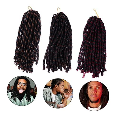 BESTOYARD BESTOYARD 3 Pcs Wig Dirty Braid African Curly Wigs bray wyatt Curly Full braiding hair black havana fake dreads wig womens wigs dread wig clothing crochet Domestic Silk (Polyester Fiber) man