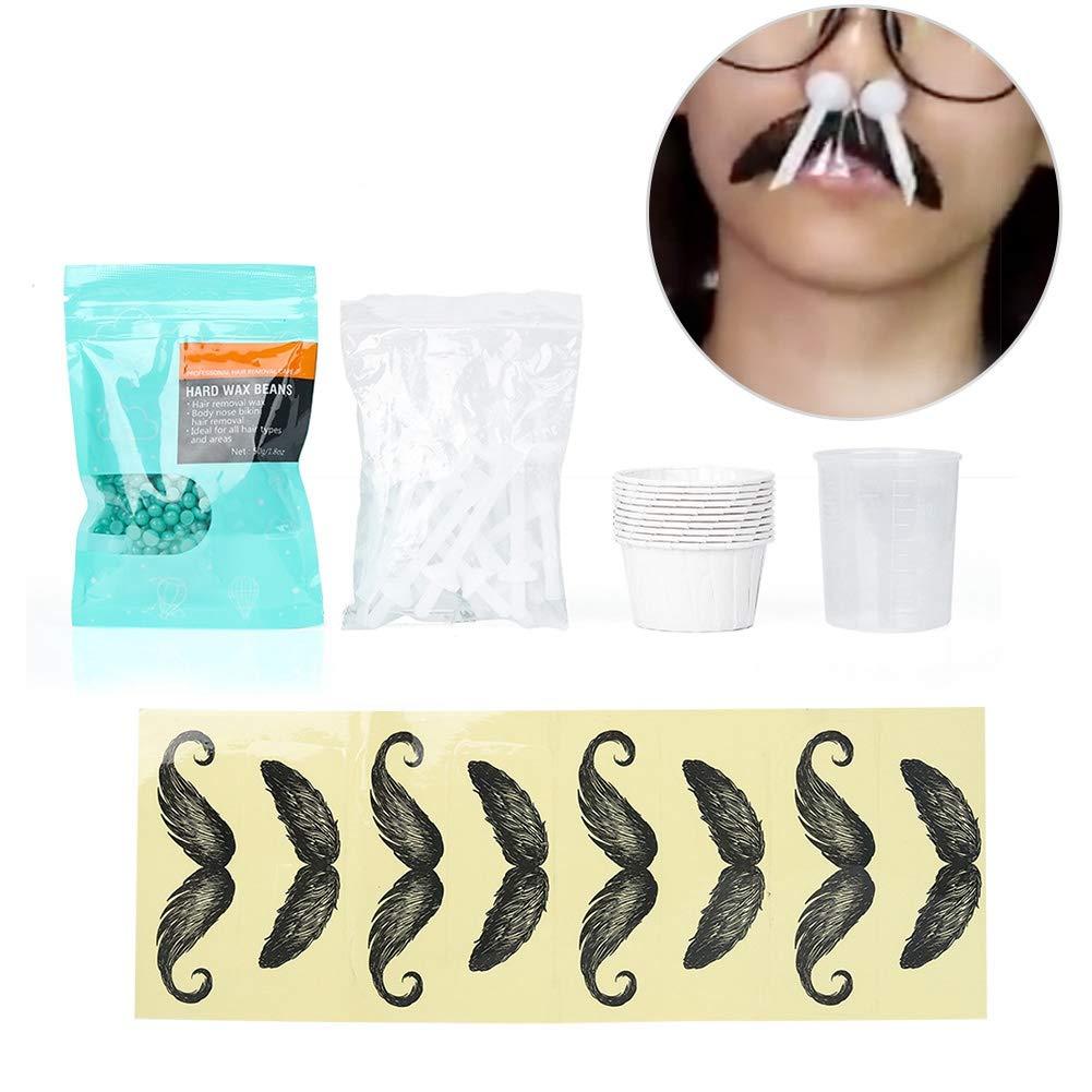 ZAICOLER Nose Hair Wax Kit Men, Nose Wax Kit Men Quick and Secure with Facial Hair Trimmer for Eyebrows and Nasal Use