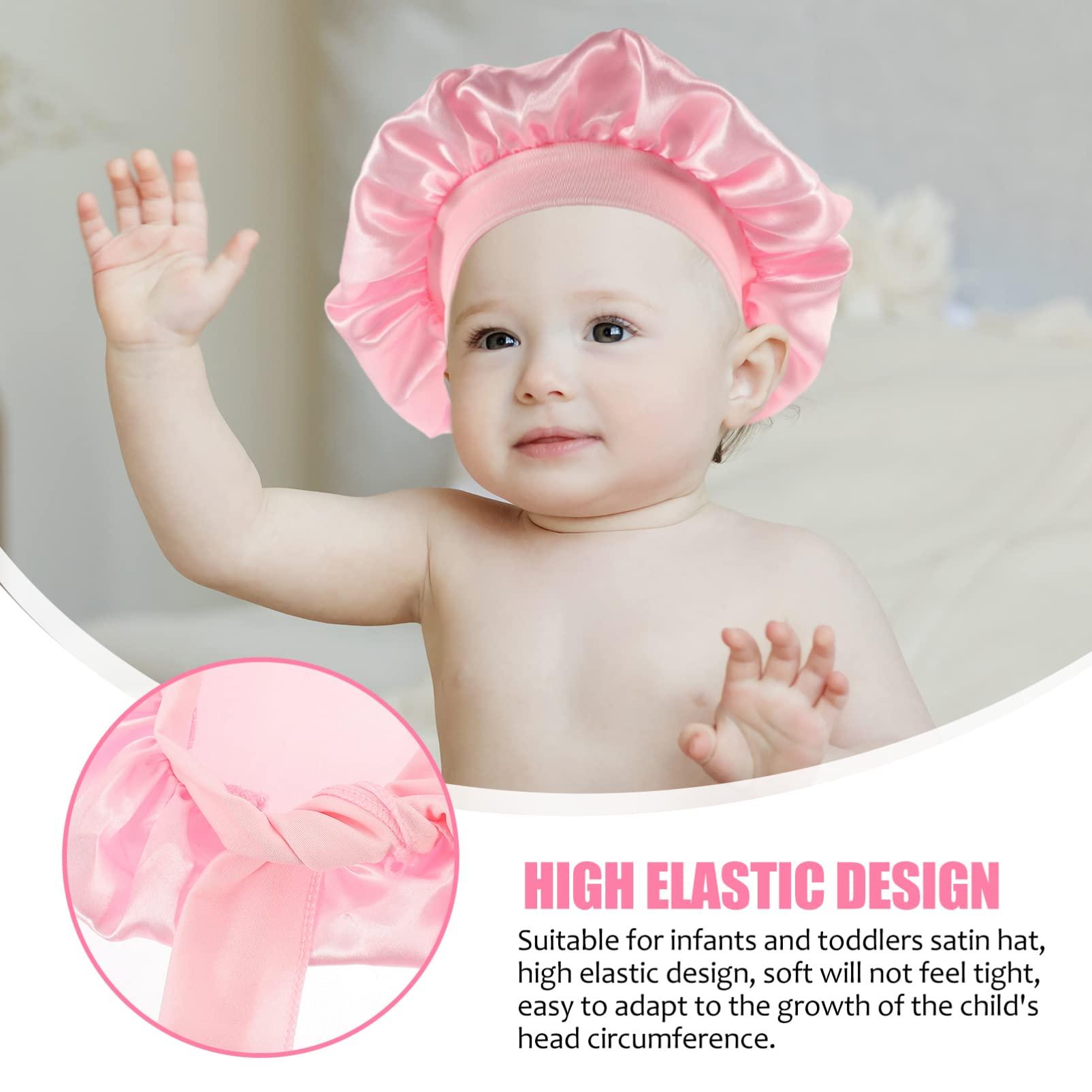 FOMIYES FOMIYES 3pcs Children\'s Shower Cap Baby Shower Hat Kids Sleep Cap Sleeping Hat Baby Hair Wrap Skull Cap Kids Bath Hats Satin Hair Bonnet Girl Bows Bowknot Bath Cap Elastic Fabric