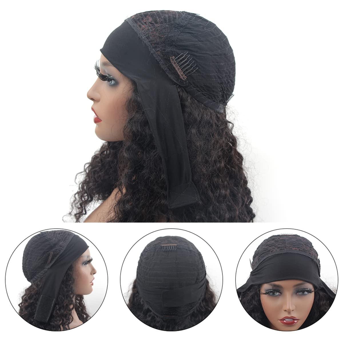 ISEE ISEE Hair Headband Human Hair Wigs 180% Density Water Wave Curly None Lace Front Wigs for Black Women Glueless Deep Wave Machine Made Wigs 22Inch