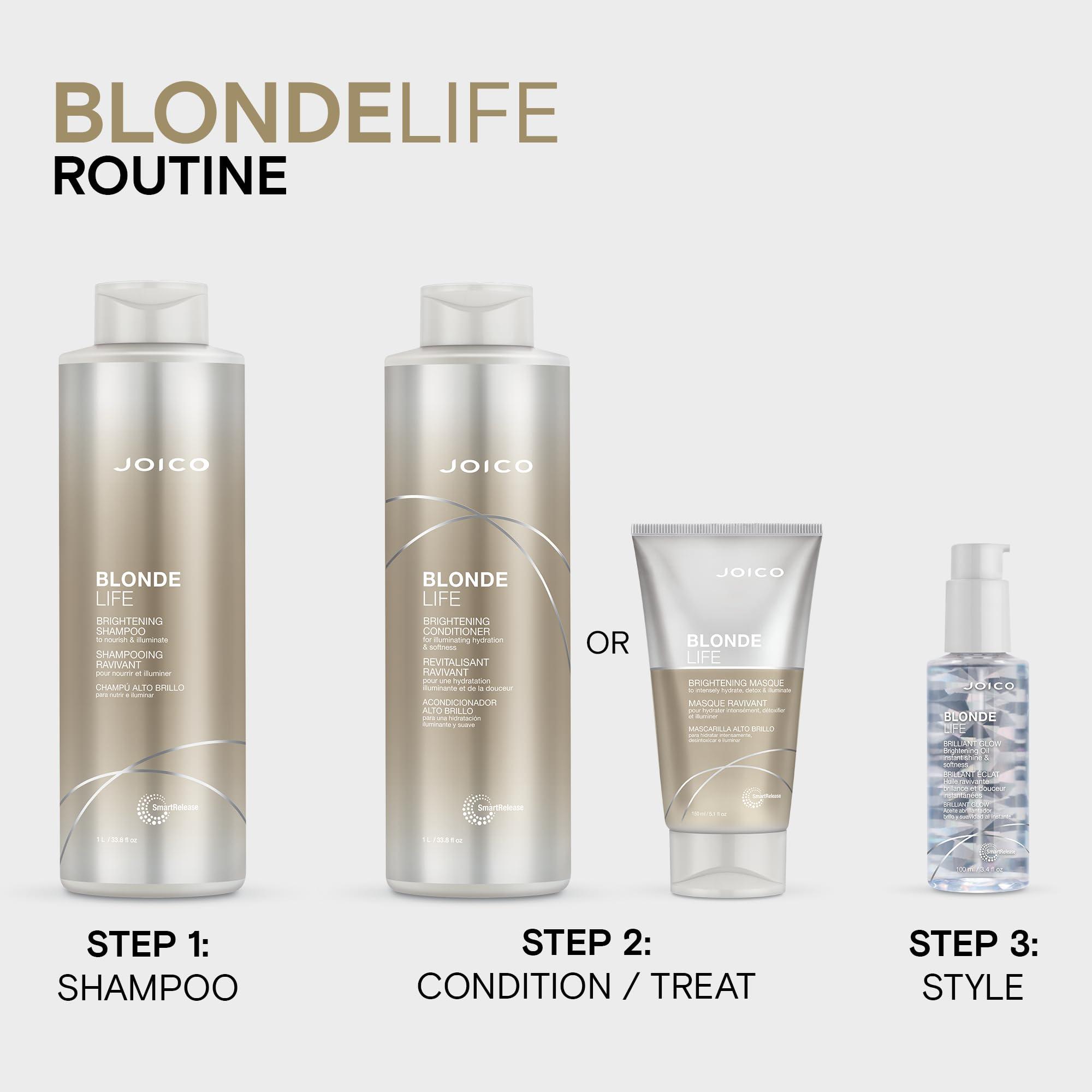 Joico Joico Blonde Life Brightening Conditioner | For Blonde Hair | Illuminate Hydration & Softness | Add Softness & Smoothness | Sulfate Free | With Monoi & Tamanu Oil | 33.8 Fl Oz