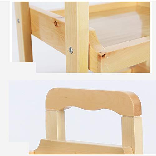 SYTH Beauty Salon Trolley 3-Tier Wood Rolling Utility Storage Cart with Handle,Suitable for Beauty Shop, spa, Barber Shop, Home