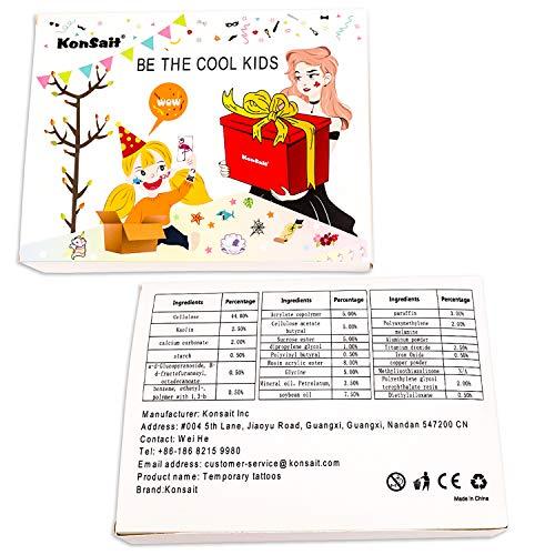 Konsait Day of the Dead Sugar Skull Tattoos(100Counts),Konsait Halloween Temporary Face Tattoos Sugar Skull Puppy Black Skeleton Web Red Roses Tattoo for kids Boys Girls Mexican Halloween Party Favor Supplies