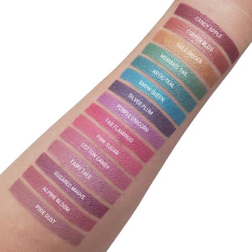 Aromi Aromi Teal Blue Metallic Liquid Lipstick | Turquoise, Sea Foam Lip Color with Shimmery Finish, Vegan, Cruelty-free, Long-lasting, Smudge Proof (Arctic Teal)