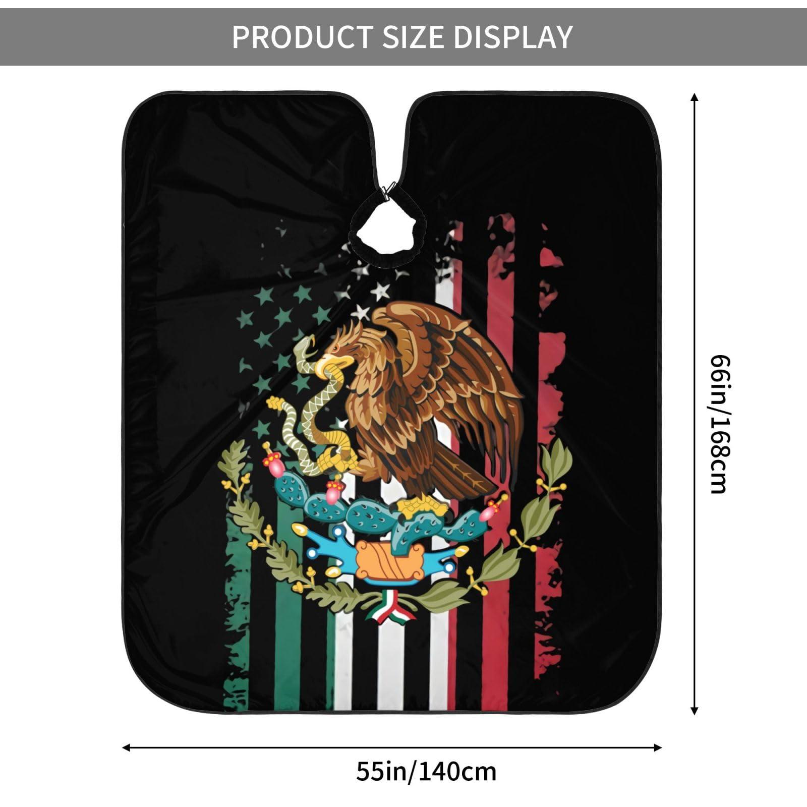 YSYZSDS Mexico Flag Salon Barber Cape For Men/Women - Professional Hairdressing Waterproof Hair Cutting Cape With Adjustable Snap Closure-Haircut Apron For Hair Stylist And Home Use-55\'\'X66\'\'