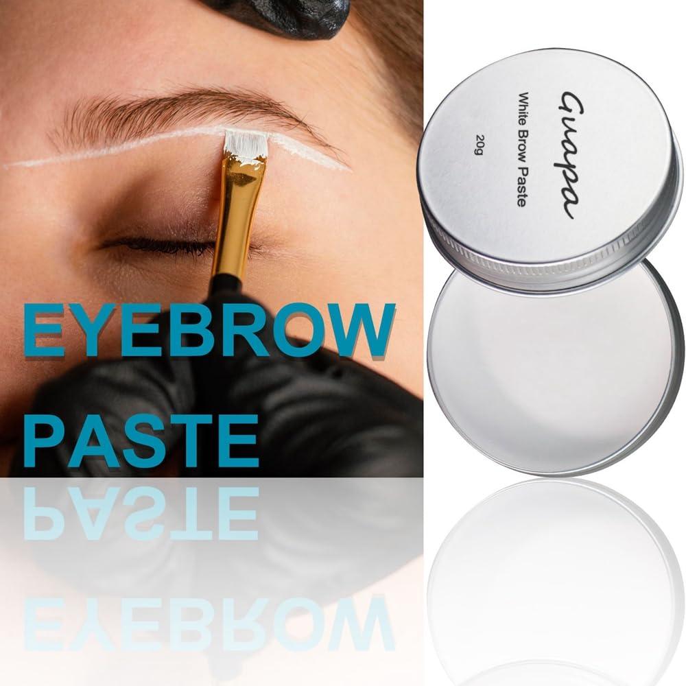 Rasmet 0.7oz Highly Pigmented White Mapping Paste Microblading Eyebrows Shape Mark Tools Brows Contour Design Paste Eyebrow Tinting Tool for Permanent Makeup Micropigmentation (White Paste with Silver Box)