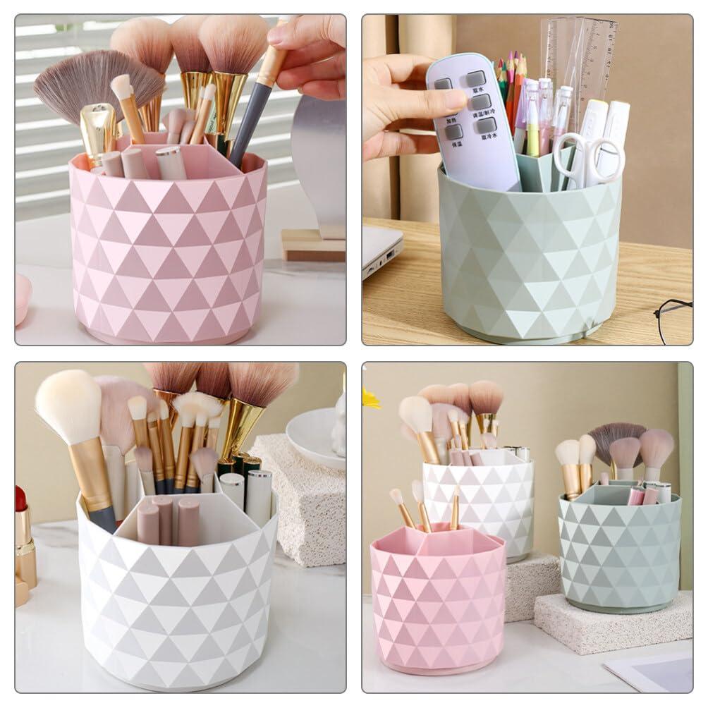 Cabilock Cabilock Desk Top Shelf Stand 3pcs Makeup Brush Holder Organizer PP Rotating Pen Holder Desktop Stationary Organizer Storage Cup for Lipsticks Comb Beauty Tool Lipstick Kit