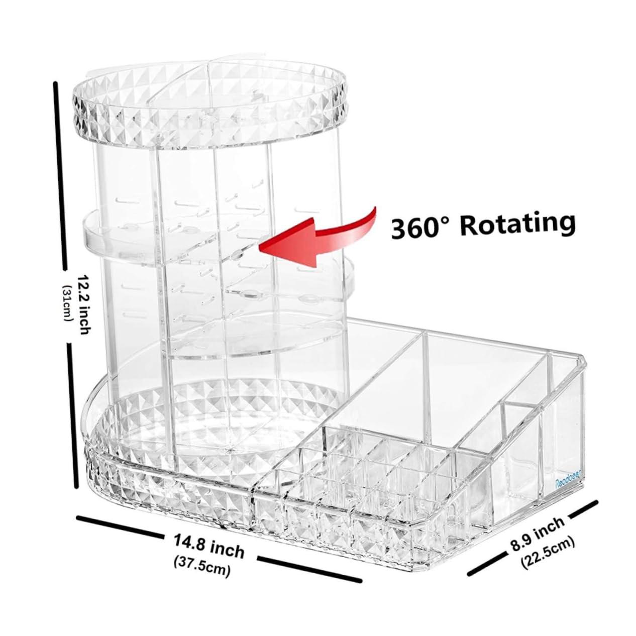 MERRYHAPY MERRYHAPY Cosmetics Organizer Container 1pc Makeup Storage Box Diamond Texture and Multi-functional Design