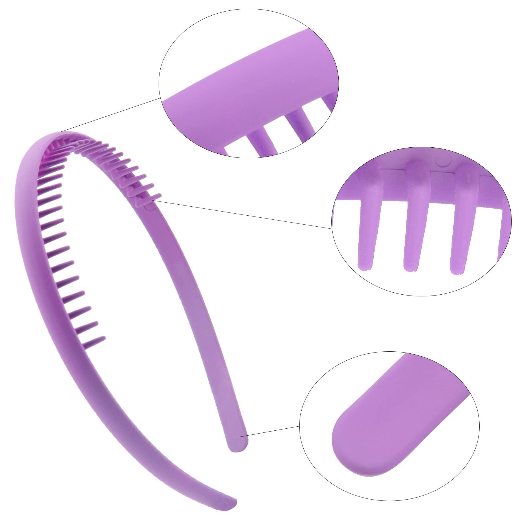 Duufin Duufin 12 Pieces Variety Plastic Hair Headbands with Non-Slip Teeth Combs for Girls and Women, 12 Colors