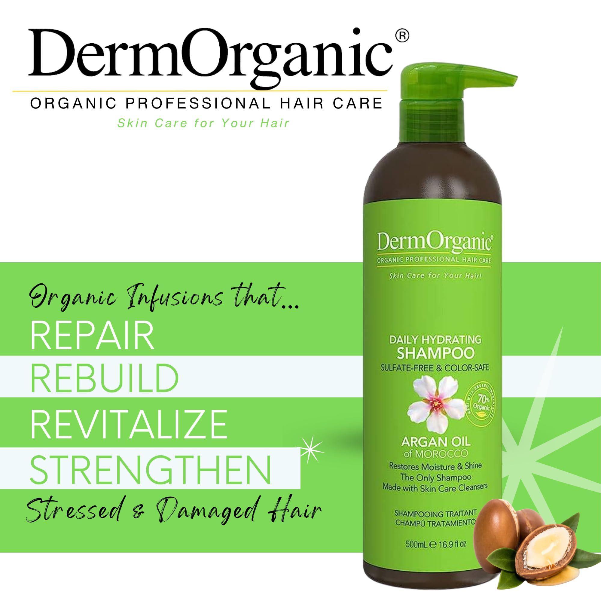 DermOrganic DermOrganic Argan Oil Daily Hydrating Shampoo Sulfate-Free & Color Safe, 16.9 oz