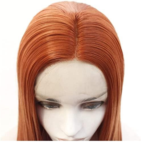 Cfbjfq Cfbjfq Wigs Ms. Long Straight Hair Dyed hot Fashion lace can be Light Brown Curly Hair Natural Appearance Heat-Resistant Fiber Synthetic Wig j0111 (Color : 16 inches) (Color : 14 Inches)