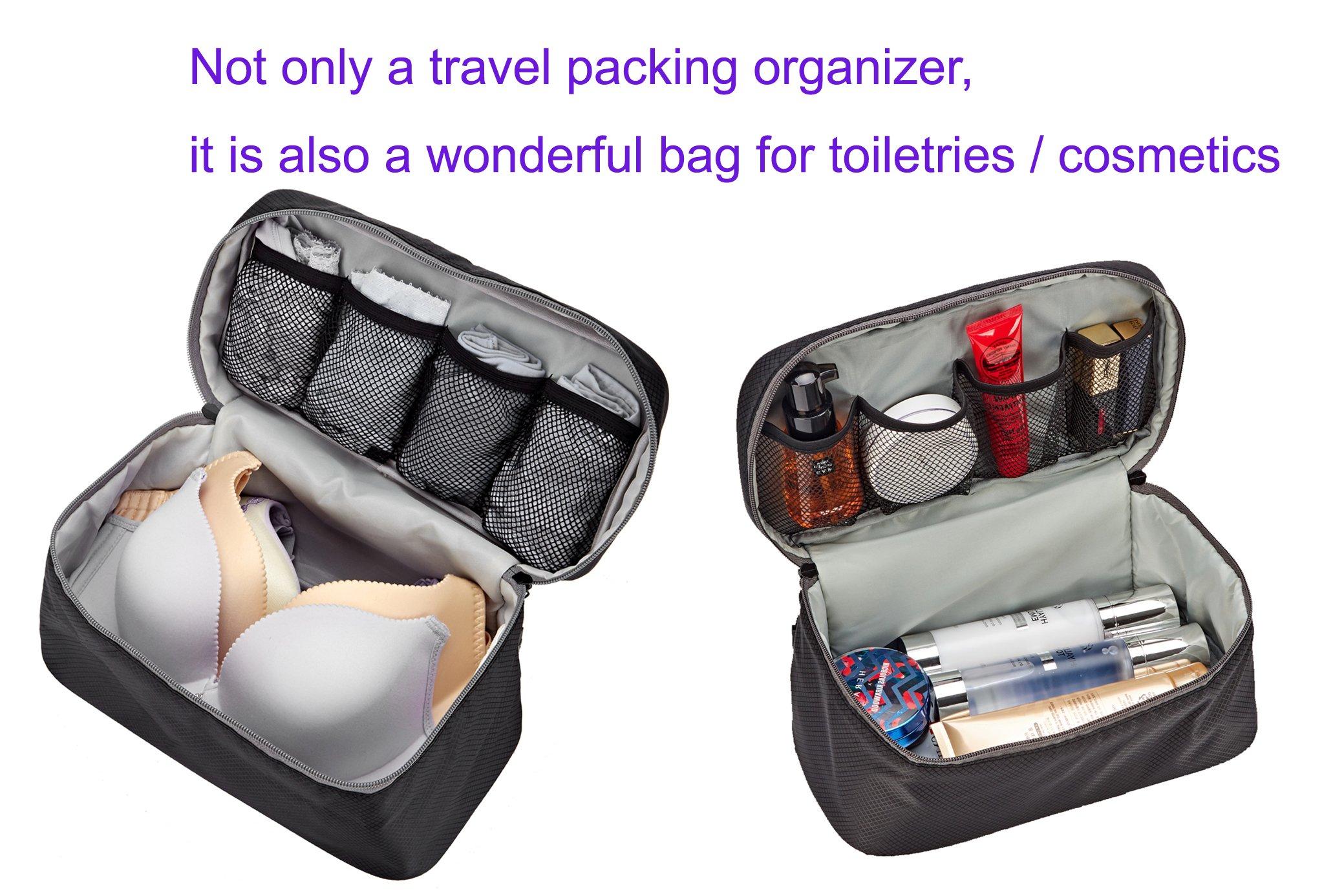 SACSTAR SACSTAR Travel Toiletry Bag for Women, Bra Organizer Underwear Storage Bag For Cosmetics, Toiletries, Hotel, Home, Bathroom, Airplane
