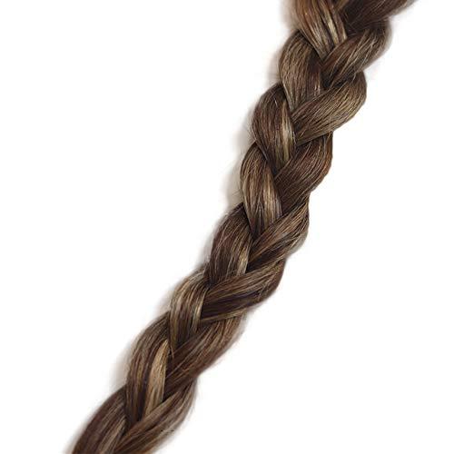 Munx Clip in Hair Extensions Brown and Blonde Highlights Real Human Hair Extensions 18 inches 70g Silky Straight Clip on Remy Balayage Hair Extension Full Head 7 Pcs