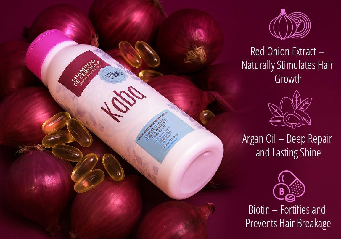 Generic Onion Shampoo for Hair Growth Sulfate-Free, Paraben-Free, Silicone-Free Stimulates Faster Hair Growth, Reduces Hair Loss, Deep Cleans Scalp, 500ml, Ideal for All Hair Types, No Onion Smell