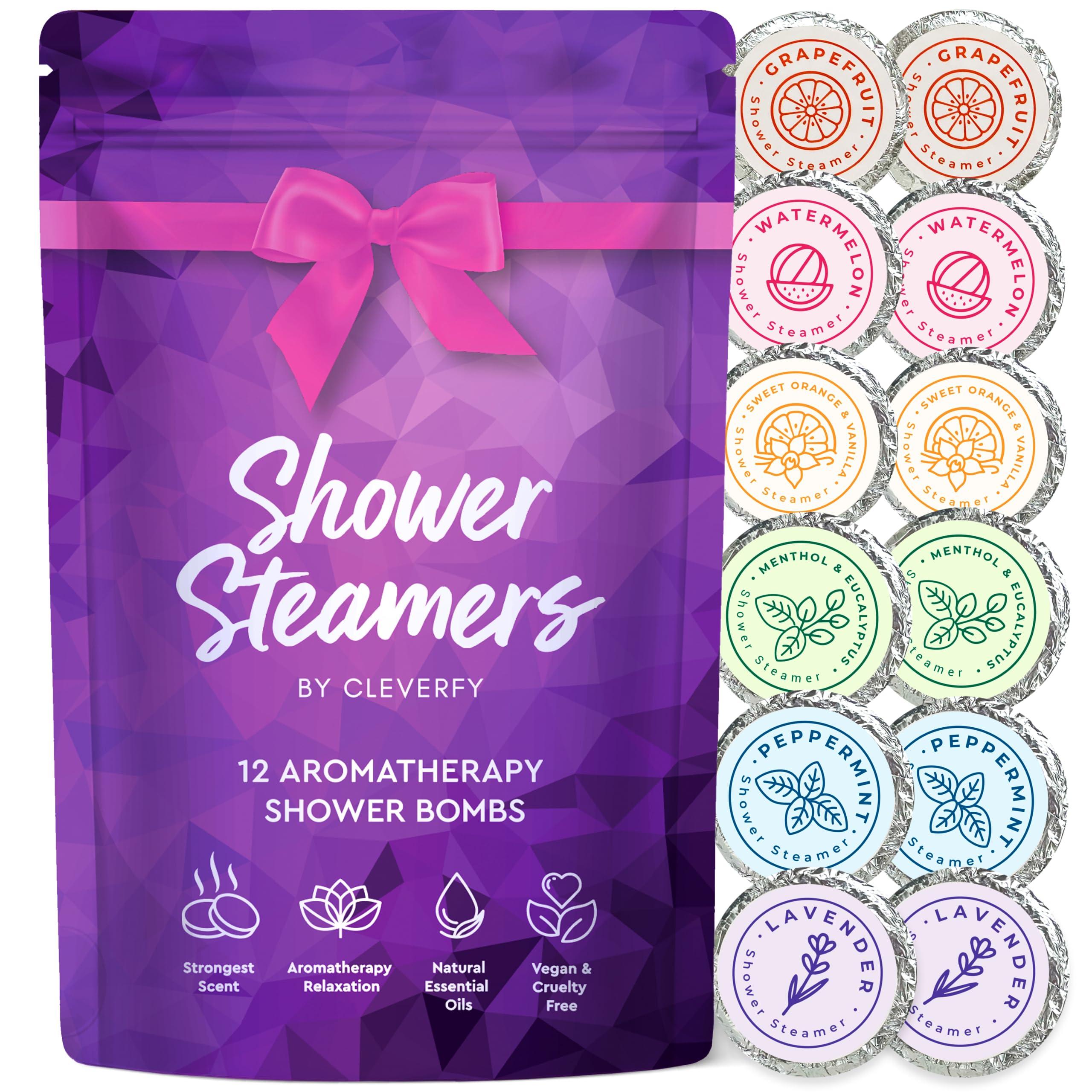 CLEVERFY Cleverfy Shower Steamers for Aromatherapy - Purple Variety Set of 12 Shower Bombs