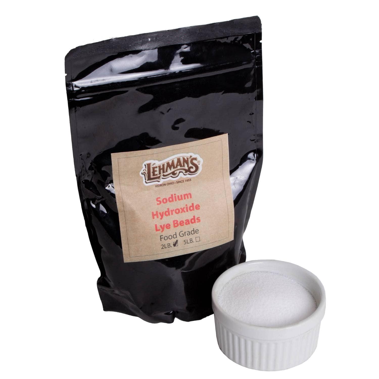 Lehman\'s Lehman\'s Sodium Hydroxide for Soapmaking, 2 Pound Resealable Bag of Lye Beads, NaOH, Do It Yourself Natural Bar Soap