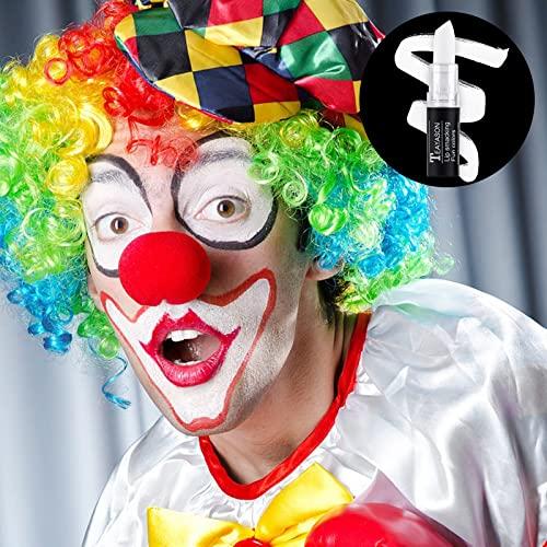 BowJian BowJian White Eye Black White Face Paint Stick White Foundation Goth Makeup Halloween Clown Makeup Cosplay Eye Black Stick White Body Paint White Face Makeup White Concealer Lipstick (White)