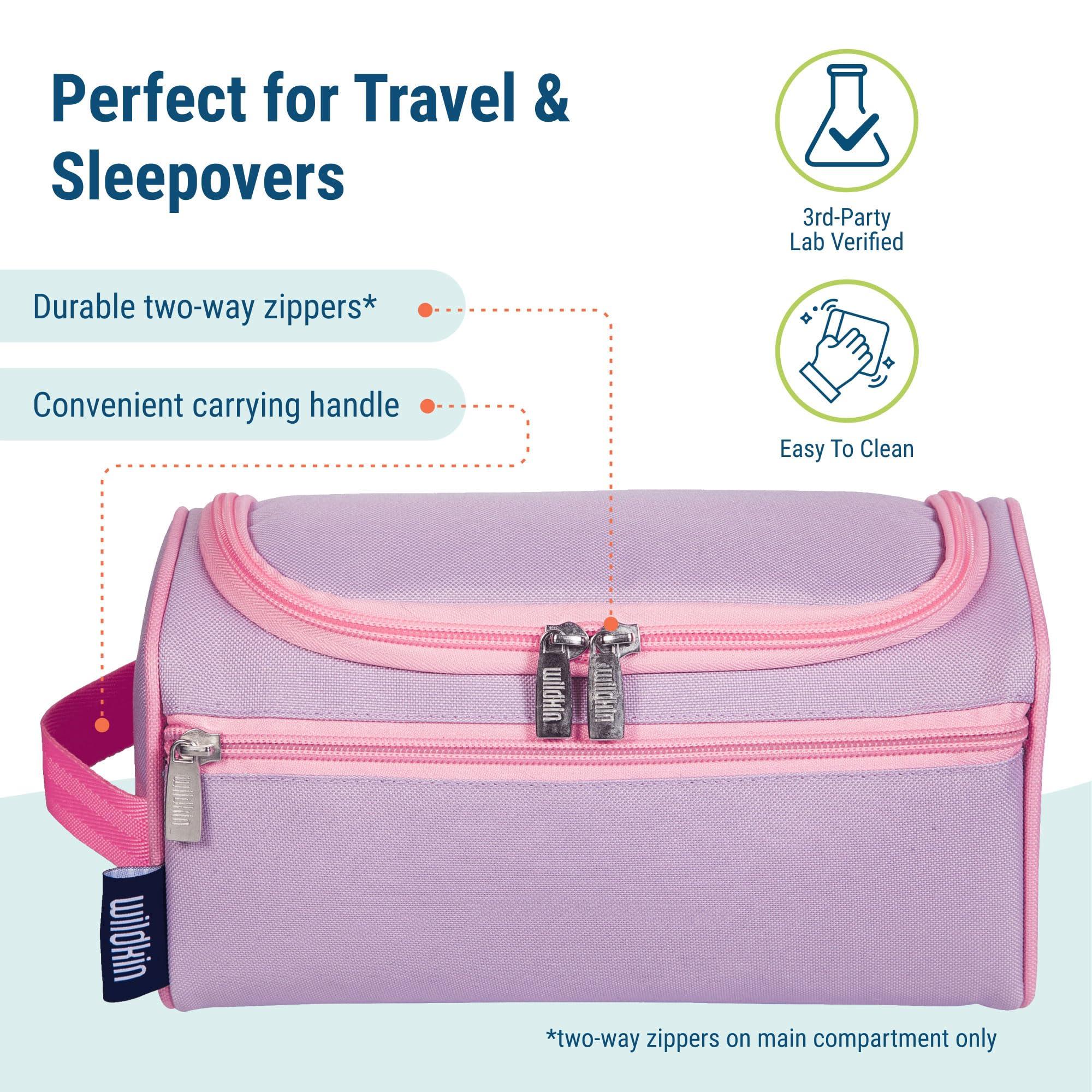 Wildkin Wildkin Toiletry Bag for Boys and Girls, Stay Organized on the Go with Our Spacious and Multifunctional Toiletry Bags, Ideal for School, Weekend, or Overnight Travel (Lilac)