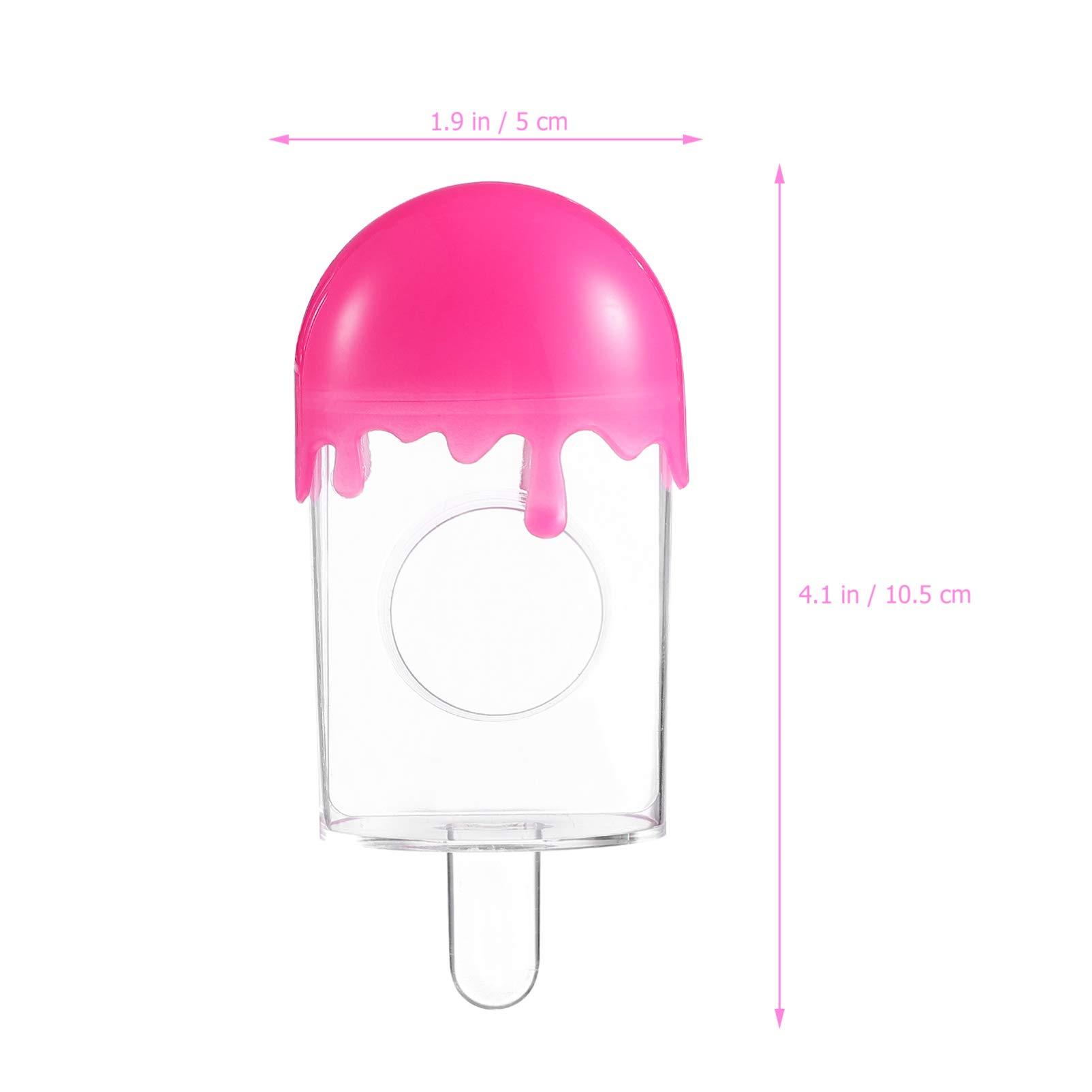 Lurrose Clear Container Eyelash Storage Boxes, 10Pcs Lovely Ice Cream Shaped Empty False Lashes Packaging Case Fake Eyelash Container Storage Case with Clear Tray for Women Girls Travel Container