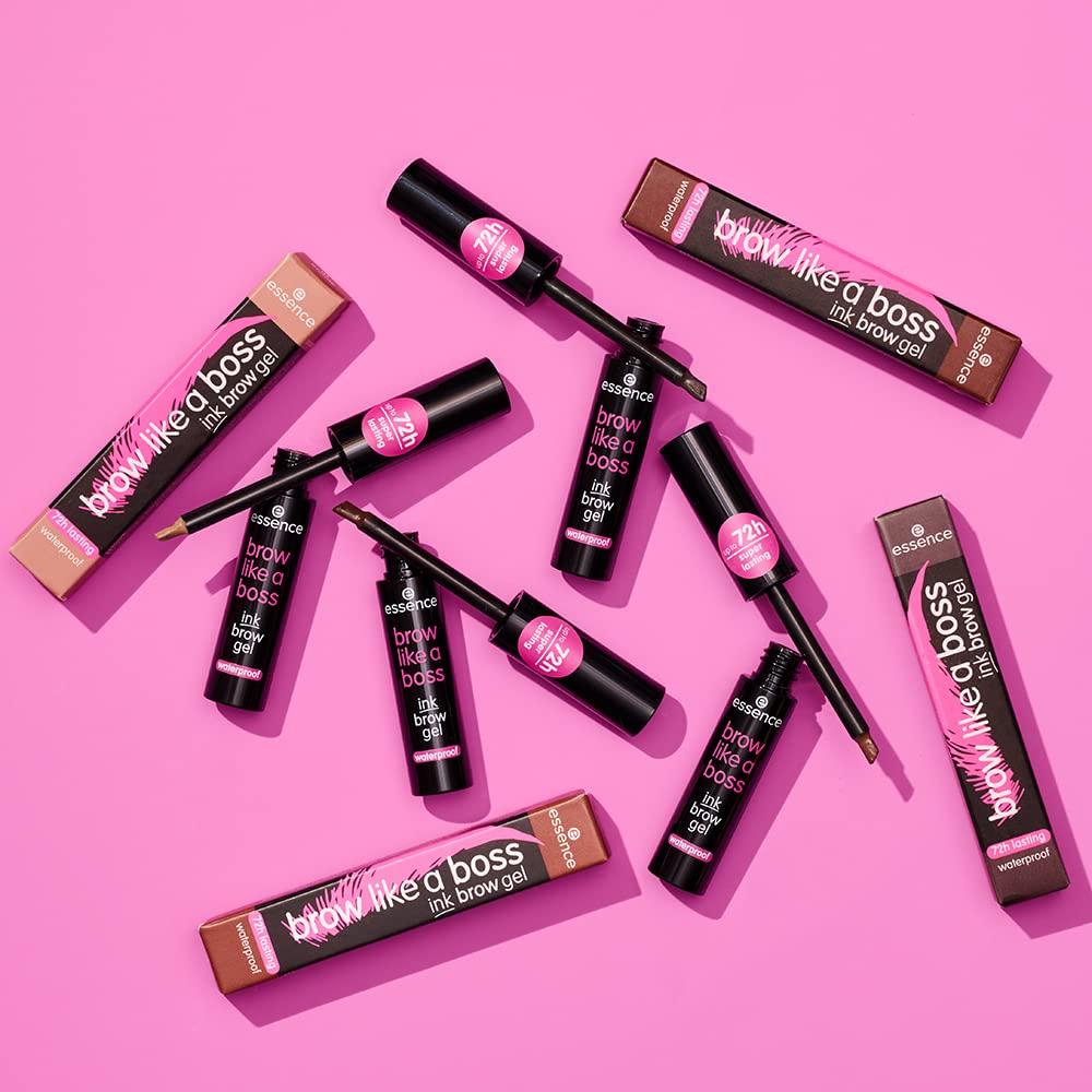 essence cosmetics essence | Brow Like A Boss Brow Gel | Waterproof & Smudge Proof Tinted Brow Gel | Vegan & Cruelty Free, Paraben Free (01 | Blonde)
