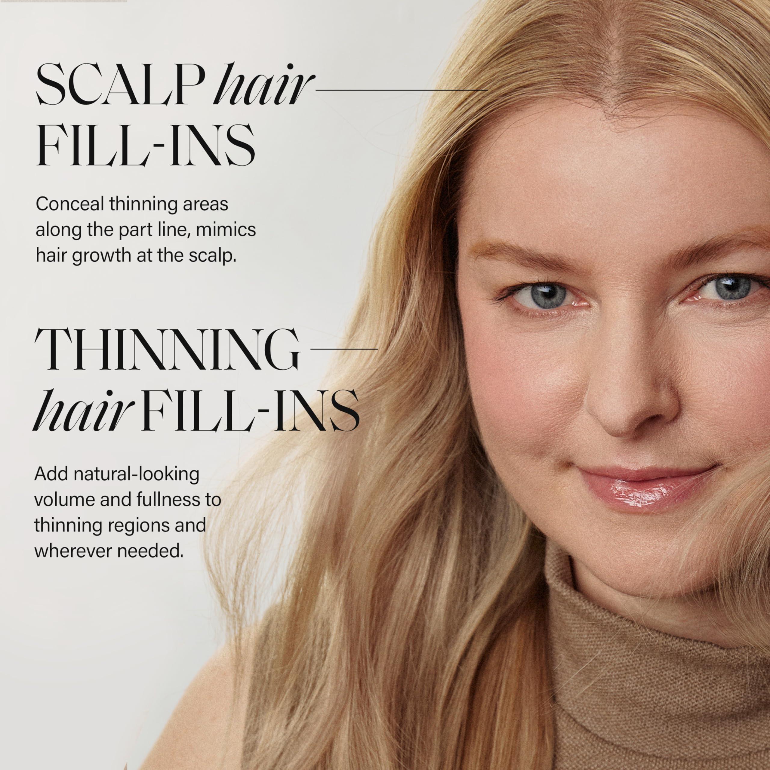 Luxy Luxy Hair 12\" Ash Brown Highlights Scalp Hair Fill-Ins Clip-In Hair Extensions (30 grams) 100% Remy Human Hair, For Thinning Near Scalp, 4-Piece Set, Mimics Hair Growth