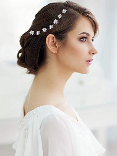 EBOOT 40 Pack Bridal Wedding Hair Pins Rhinestone Hair Clips Accessories for Women and Girls (Style B)