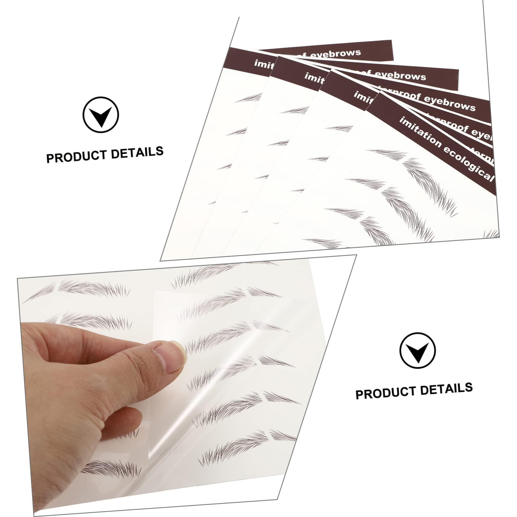 Baluue Baluue 6 Pcs Fake Eyebrow Stickers Natural False Eyebrows Waterproof and Sturdy Skill Needed Temporary Brow Tattoos