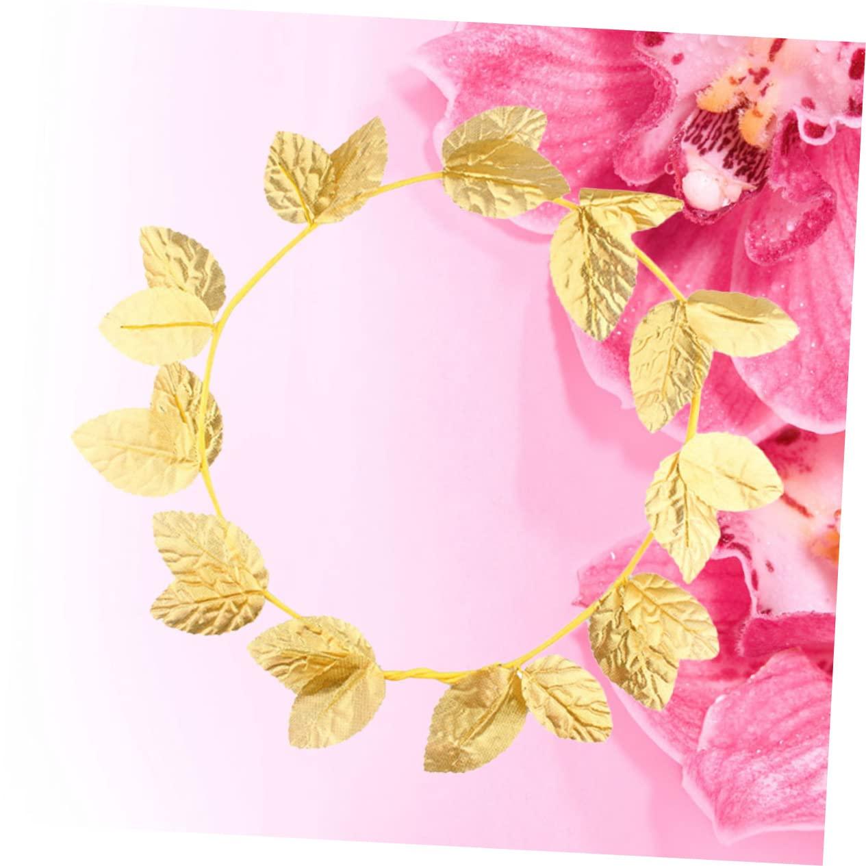 SHERCHPRY SHERCHPRY 3pcs Goddess Accessories Greek Goddess Costume Girls Leaf Ring Goddess Headpiece Leaf Head Hoop Goddess Hair Jewelry Crowns for Women Prom Headpiece Garland Tiara Gold Leaf Apparel