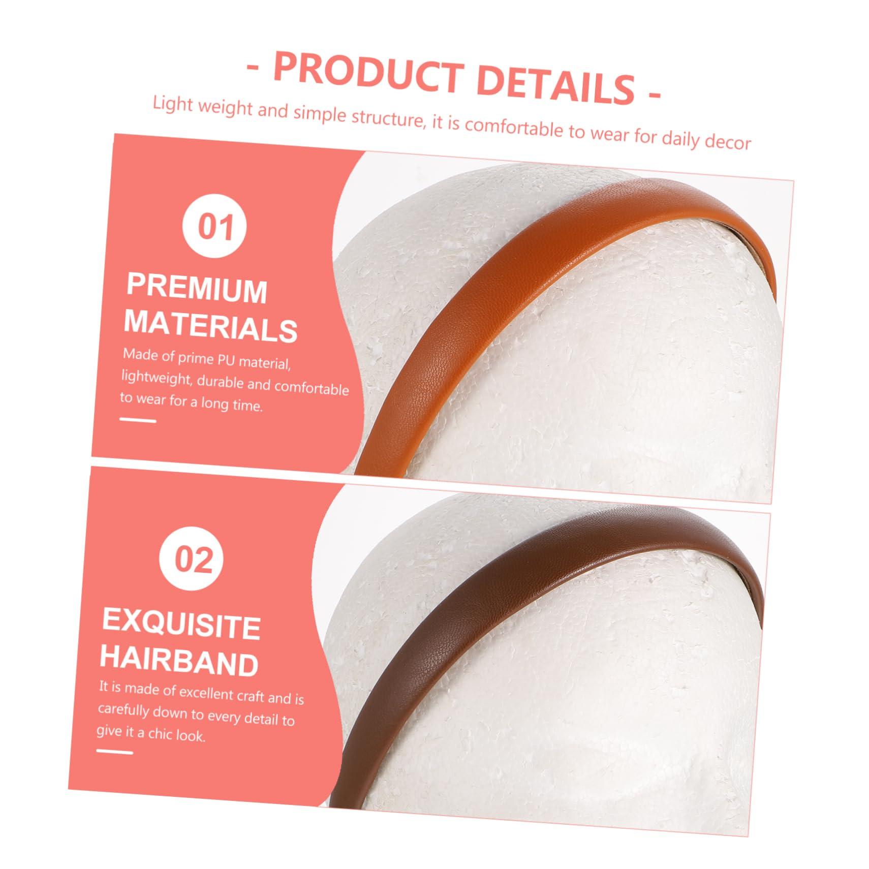 Beatifufu Beatifufu 4pcs Leather Headband Fashion Headbands Hairbands Beauty Headbands Hair Accessories for Women Hair Band Woman Knotted Headbands Star Headband Head Band Bandana Artificial Leather